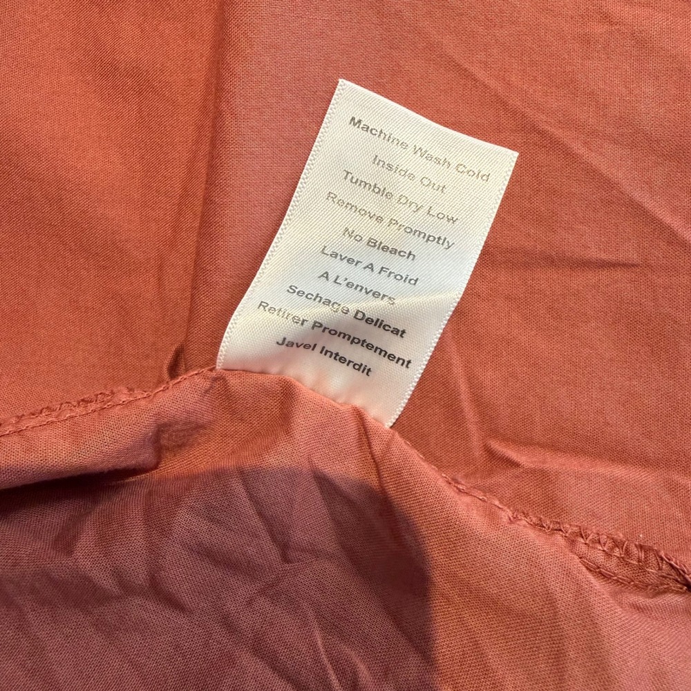 Grayson Shirt Dress Womens Large (4) Dusty Red Cotton Tiered Buttons Drop Waist - Picture 8 of 8